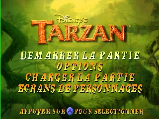 Tarzan title screen for Nintendo 64